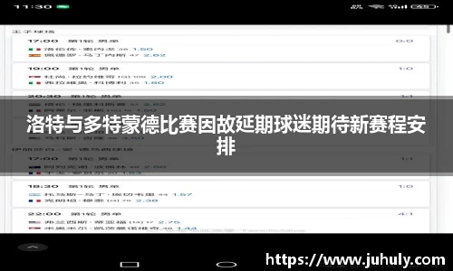 洛特与多特蒙德比赛因故延期球迷期待新赛程安排